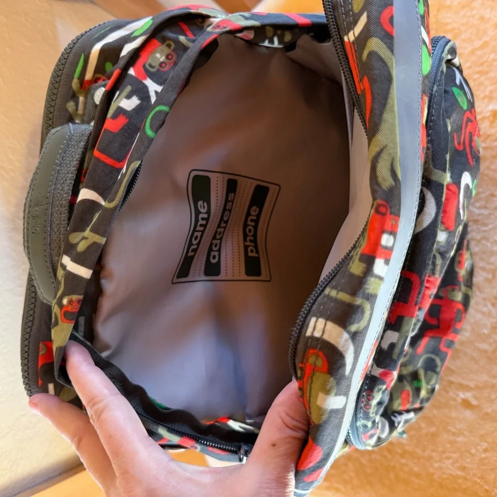 Kipling Multicolor Monkey Printed Computer Backpack